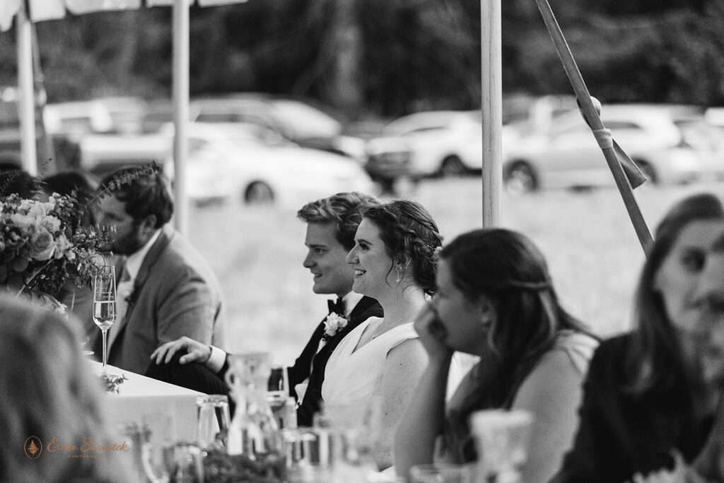 whitewater ranch wedding reception under a tent