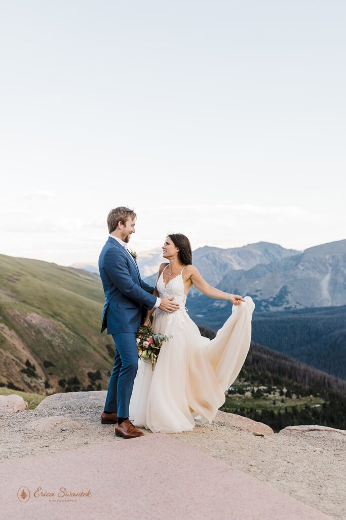 adventurous elopement couple at Gore Range in RMNP