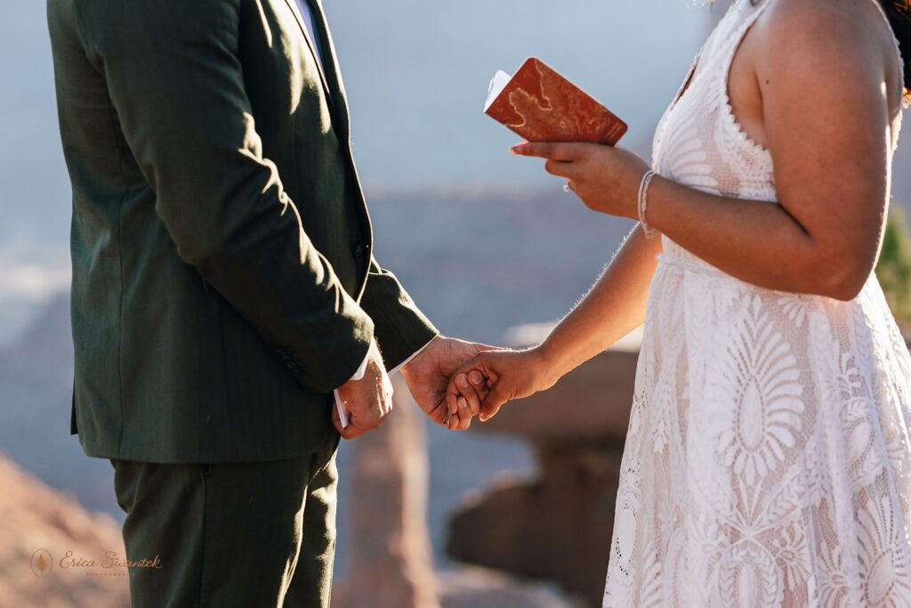 moab desert elopement ceremony at marlboro point