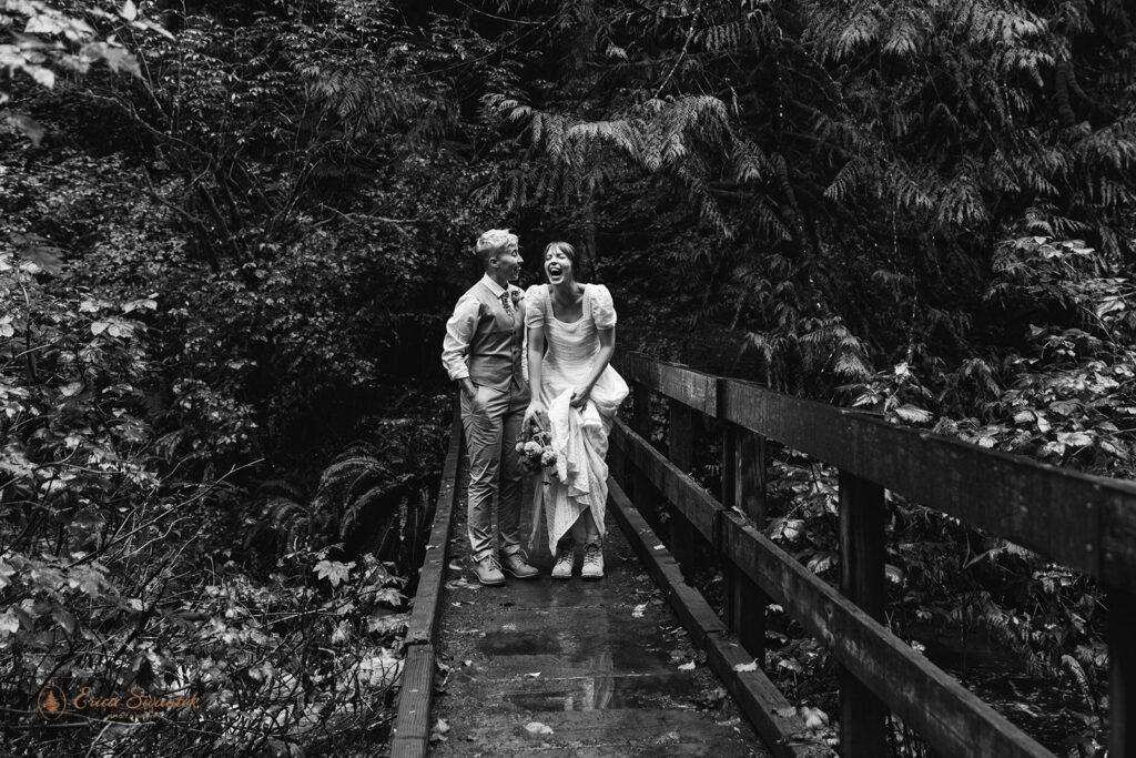 adventurous elopement couple during their pnw waterfall elopement