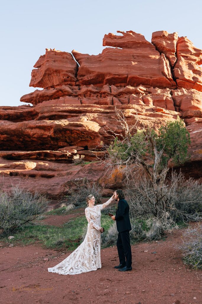 western elopement ceremony in moab desert