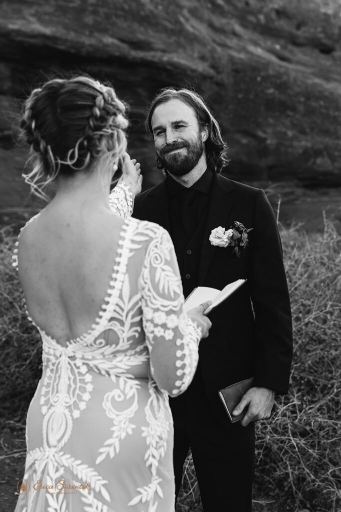 western elopement ceremony in moab desert