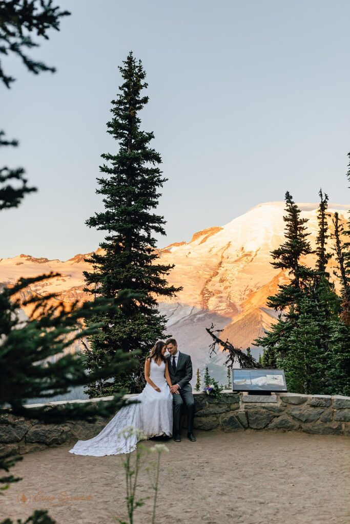 dreamy elopement couple at mt rainier national park