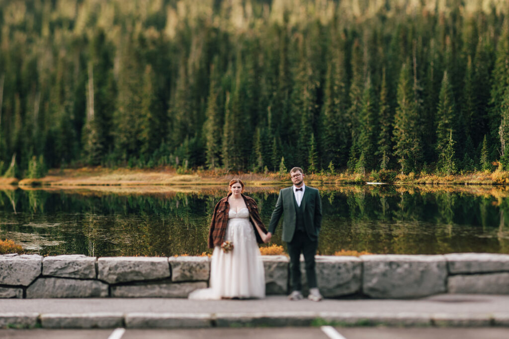 Mt Rainier Fall elopement Reflection Lakes
