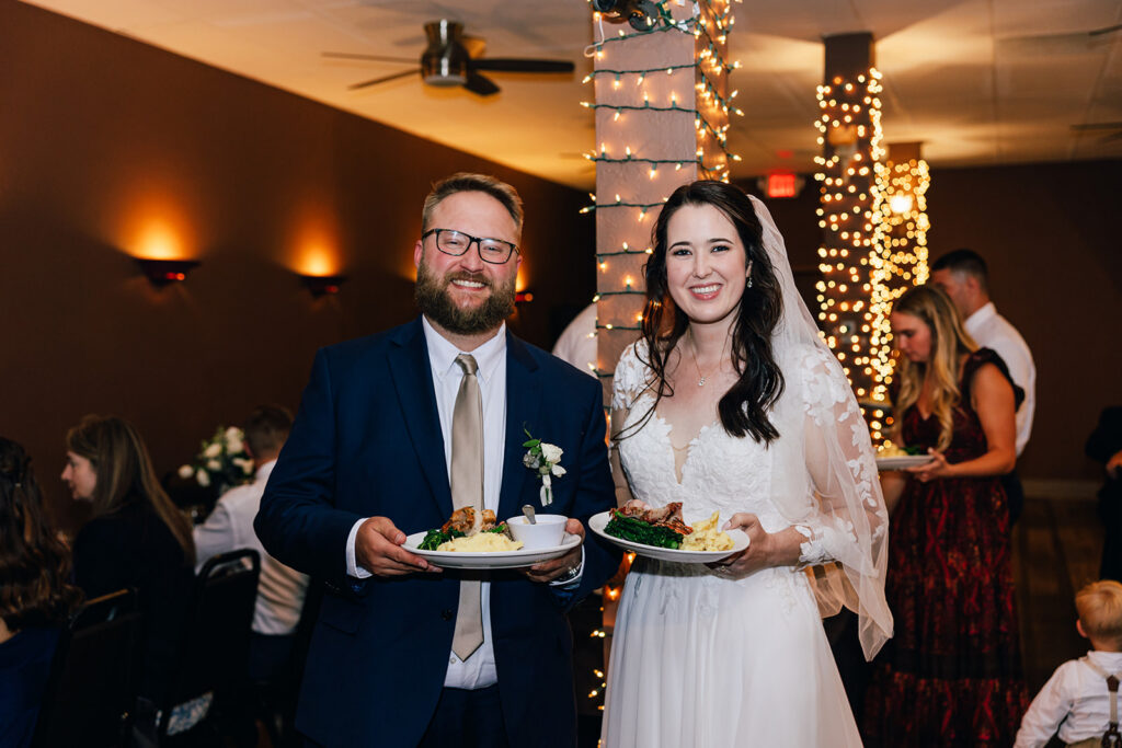 Intimate wedding reception in Port Angeles, Washington. 