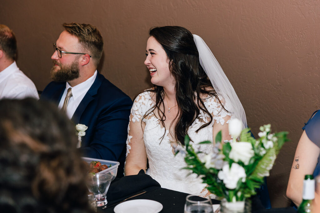 Intimate wedding reception in Port Angeles, Washington. 