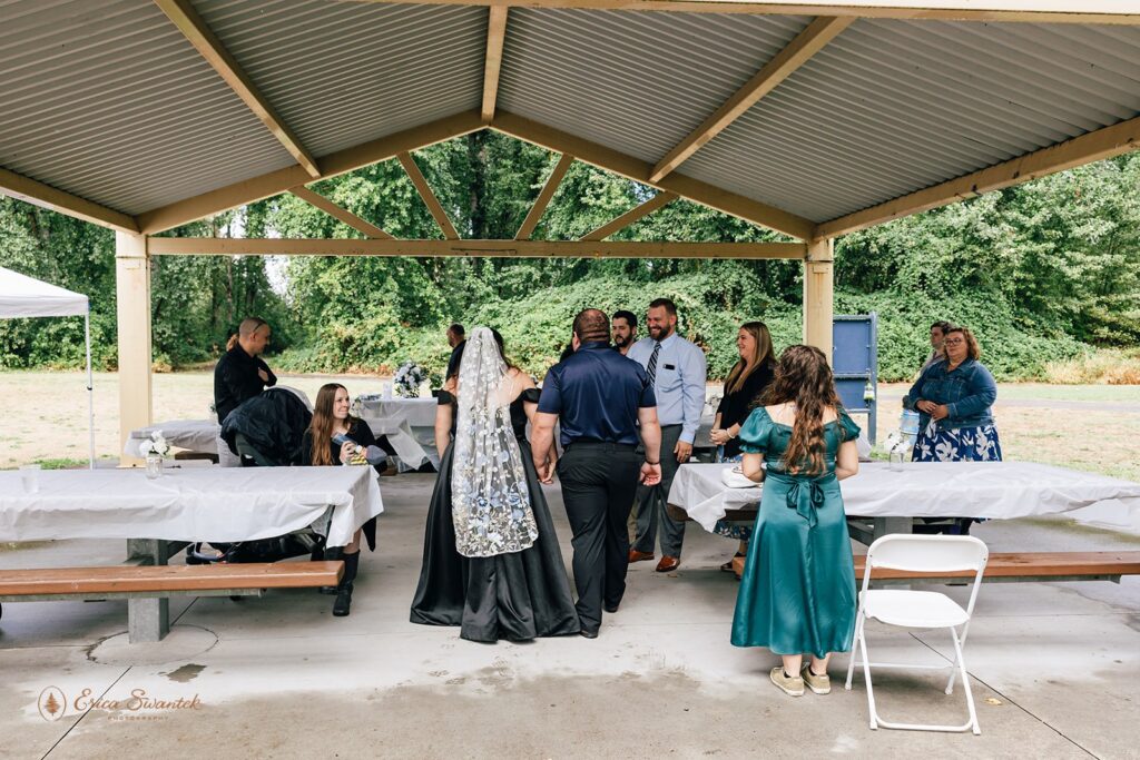 intimate elopement reception in the pnw