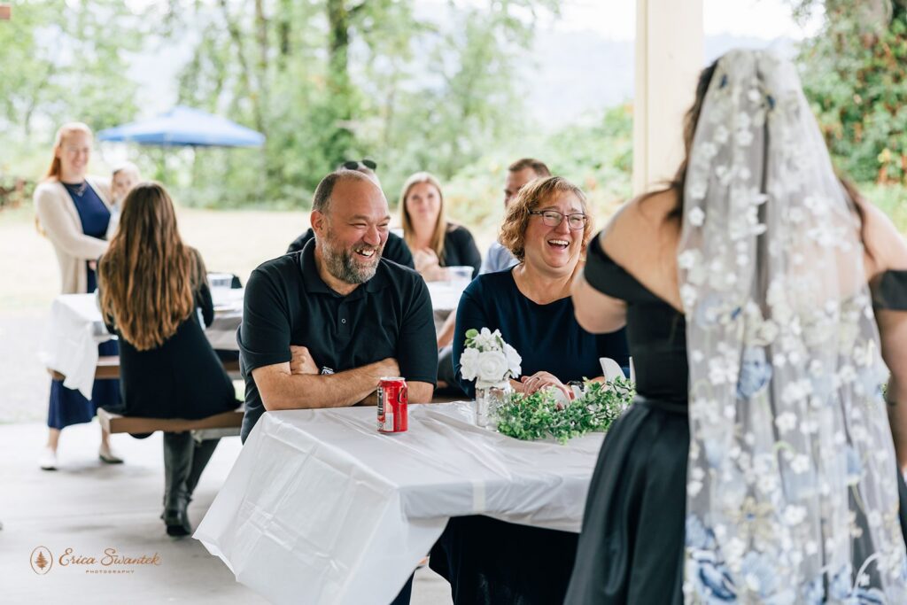 intimate elopement reception in the pnw