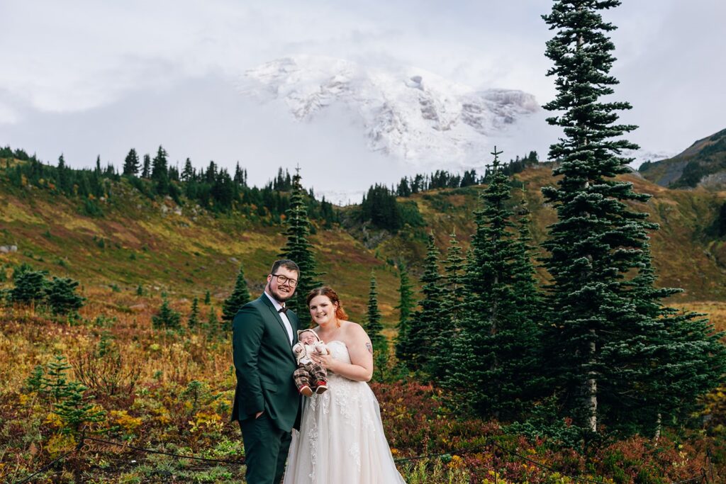 elopement couple surrounded by gorgeous fall landscapes during their pnw elopement day