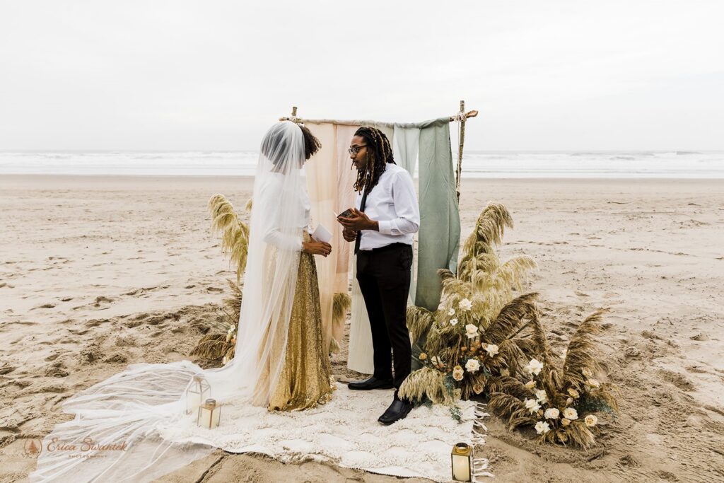 ceremony along oregon coast