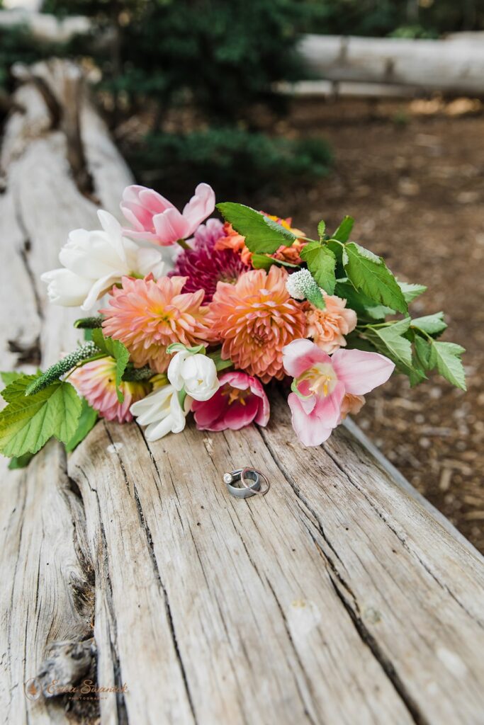 colorful elopement bouquet
