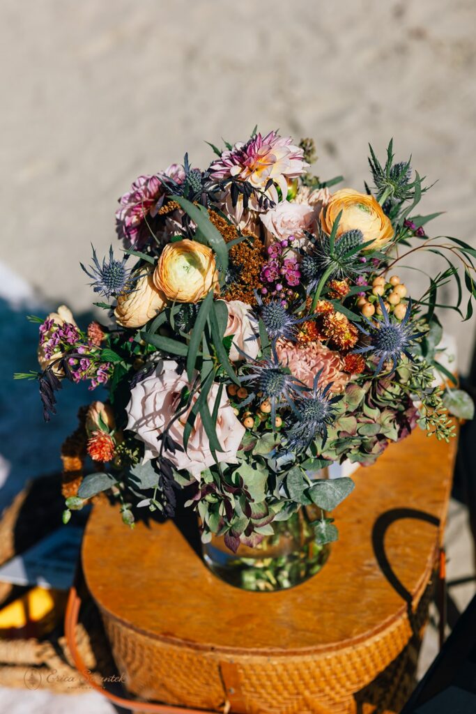 colorful elopement bouquet