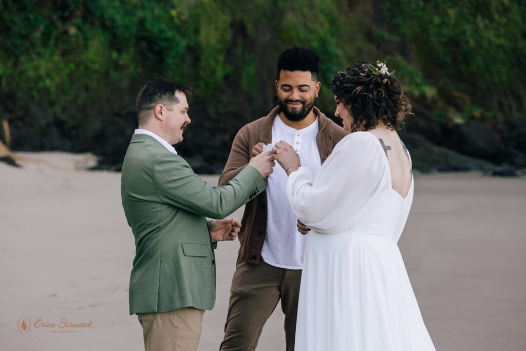 ceremony along oregon coast