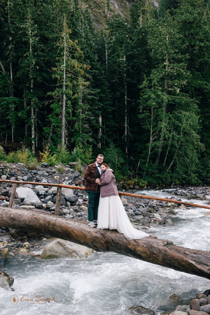 fall waterfall elopement in the pnw