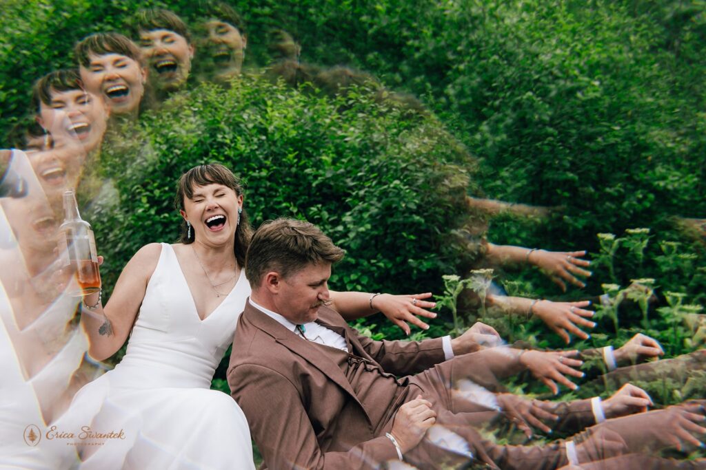 joyful elopement couple celebrating their alaska elopement