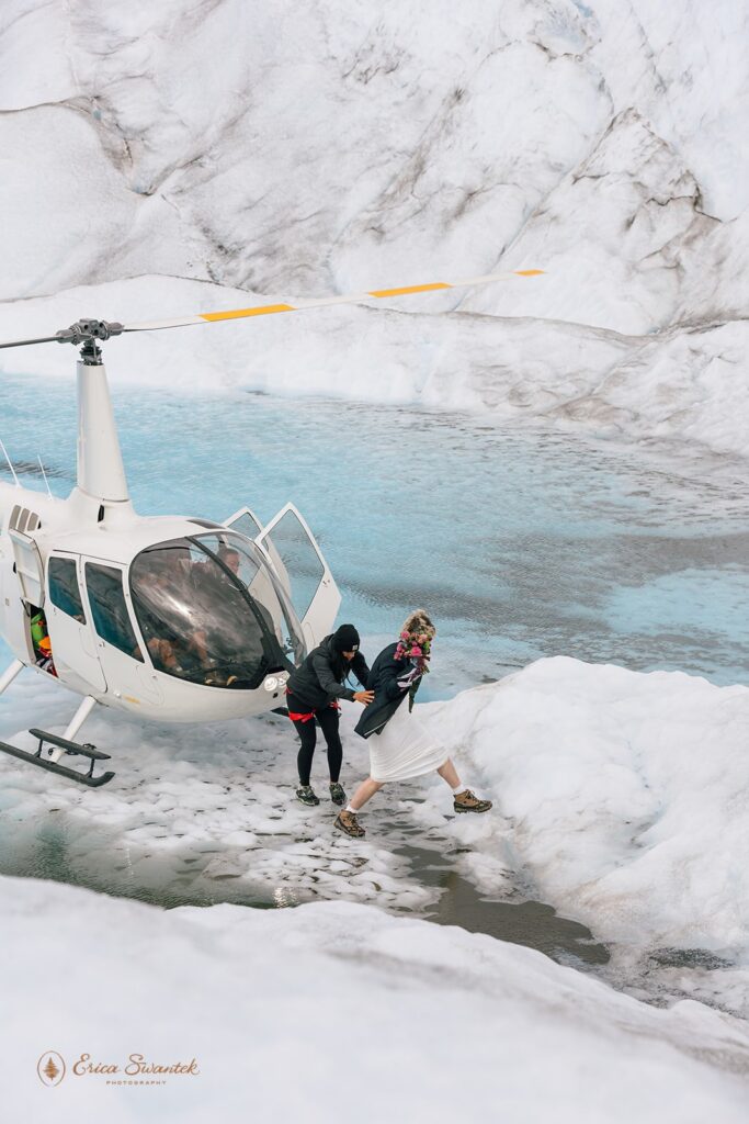alaska helicopter elopement on a glacier